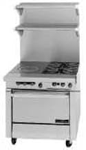 Garland MST54S-E Master Series Heavy Duty 34" Gas Range with (2) 35,000 BTU Open Burners, (1) 17" Front Fired Hot Top, (1) Storage Base & Electric Ignition
