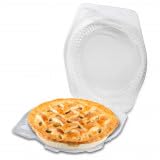 8" Shallow Hinged Pie Container by DFI – 8 inches, OPS Plastic, clear, Model LBH-881