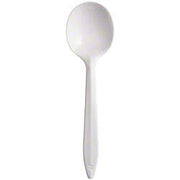 Dart SU6BW 5.6" Style Setter Medium Weight Polypropylene Cutlery Soup Spoon, White