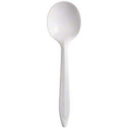 Dart SU6BW 5.6" Style Setter Medium Weight Polypropylene Cutlery Soup Spoon, White
