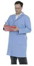 Superior Surgical 473-M Microstatic ESD Lab Coat, Unisex, Blue, M