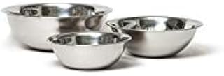 Vollrath 1098BCE Economy Stainless Steel Mixing Bowl Set, 1.5-Quart, 3-Quart, and 5-Quart, 26-Gauge, Mirror Finish, Beaded Edge, Flat Bottom, Nesting, Dishwasher Safe