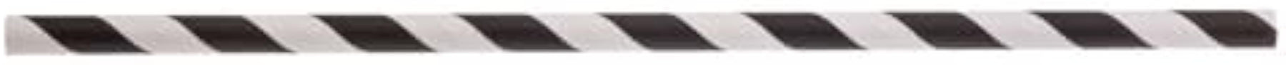 TableCraft 100113 Straws, 7-3/4"L, 6mm Thick, Individually Wrapped, Paper, Black Striped (500 per Pack), 6 Pack per case