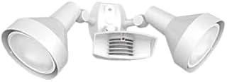 RAB Lighting STL110HW/L Motion Sensor Flood Light Outdoor – Dual 38W LED PAR38 3600 Lumens, 110 Degree Double Look Down Detection, Selectable 3000K 4000K 5000K, Dusk to Dawn, Hardwired 120V White
