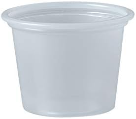 1 oz Translucent PS Portion Container (Case of 2500) by DART – 2500 Count (Pack of 1), 1.0 fluid_ounces, Polystyrene (PS), Translucent, Pack of 2500