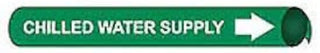 Pipe Marker - Precoiled and Strap-on - Chilled Water Supply, Green, For Pipe 2-1/2" - 3-1/4",12"W