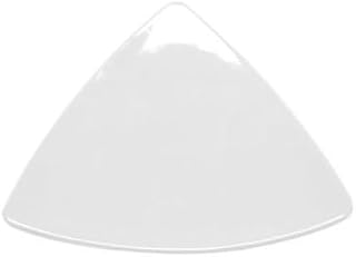 CAC China 8 1/2 inch Triangular Flat Plate White 24 Ct