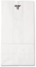 SmileMore Duro Wolf Flat Bottom Paper Grocery Bag White, 12 lb. | 500/Pack