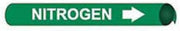 Pipe Marker - Precoiled and Strap-on - Nitrogen, Green, For Pipe 4-5/8" - 5-7/8",12"W