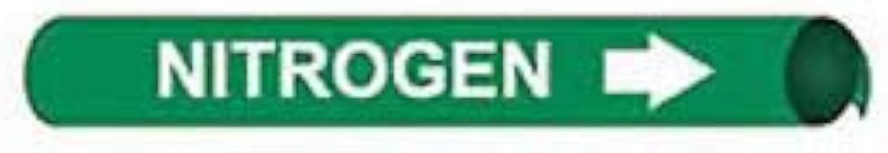 Pipe Marker - Precoiled and Strap-on - Nitrogen, Green, For Pipe 4-5/8" - 5-7/8",12"W