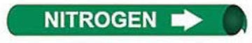 Pipe Marker - Precoiled and Strap-on - Nitrogen, Green, For Pipe 4-5/8" - 5-7/8",12"W