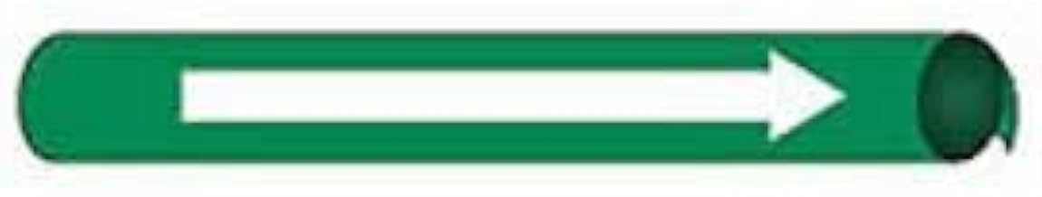 Pipe Marker - Precoiled and Strap-on - Direction Arrow, Green, For Pipe 1-1/8" - 2-3/8",8"W