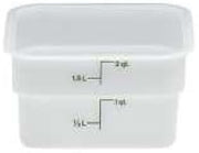 Cambro CamSquare Square Food Container White, 2 qt (Case of 6)