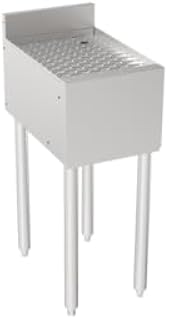 Krowne 18-GS12 Silver Series Drainboard, 12"W x 18.5"D, Embossed drainboard top, 3” H backsplash, 1" Drain, Durable Stainless Steel Construction, 1-5/8” Tubular Legs with Gray Plastic Bullet feet
