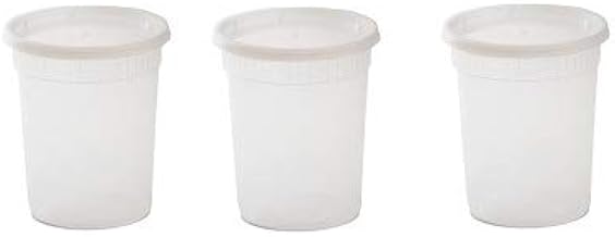 Pactiv 32 oz Newspring Delitainer Polypropylene Premium Round Food Container with Lids Translucent | 3 Cases of 240