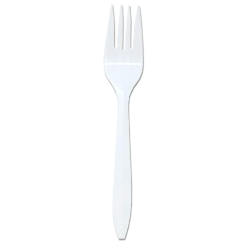 Style Setter Mediumweight Plastic Forks by DART – Medium Weight, Plastic, White, Pack of 1000, Model F6BW