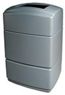 Commercial Zone 770735 Rectangular Trash Can, Silver