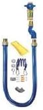 Dormont 1675KITCFS36PS 3/4" Blue Hose Moveable Gas Connector Kit 36" Long with Blue PVC, 1 Safety Quik QDV, 1 Swivel MAX & 1 Pair of Safety Set