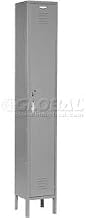 Global Industrial 1-Tier 1 Door Locker, 12"Wx18"Dx72"H, Gray, Assembled