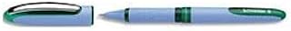 Schneider One Hybrid N Rollerball Pen, 0.5 mm Hybrid Needle Tip, Light Blue Barrel, Green Ink, Box of 10 Pens (183504)