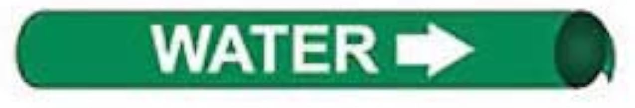 Pipe Marker - Precoiled and Strap-on - Water, Green, For Pipe 1-1/8" - 2-3/8",8"W