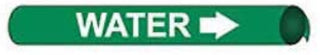 Pipe Marker - Precoiled and Strap-on - Water, Green, For Pipe 1-1/8" - 2-3/8",8"W
