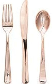 Creative Converting Rose Gold Assorted Cutlery 288 Count, place setting for 96 people
