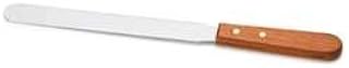 Royal Industries Straight Baker's Spatula, Wood Handle, 8'', Tan