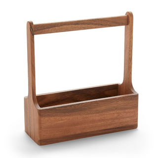 American Metalcraft ACC10 Loft Acacia Wood Condiment Rack, 4" x 10 1/4", Brown, 6/Case - Default Title