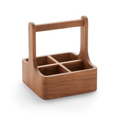 American Metalcraft AFC7 Loft Acacia Wood Flight Caddy, 6 3/4" x 6 3/4", Brown, 6/Case - Default Title