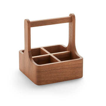 American Metalcraft AFC7 Loft Acacia Wood Flight Caddy, 6 3/4" x 6 3/4", Brown, 6/Case - Default Title