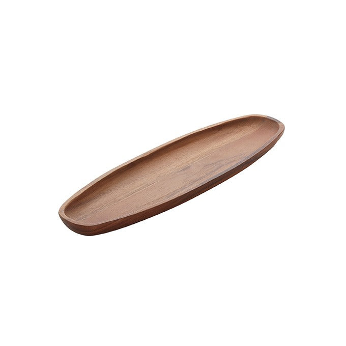 American Metalcraft Acacia Wood Display Boat, Brown - 17 3/4"