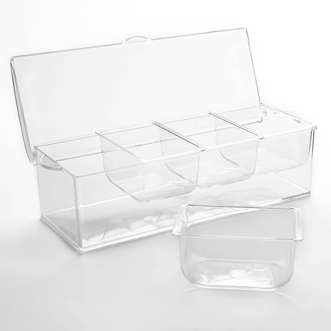 American Metalcraft FCS16 Plastic Condiment Bar, 2 qt., Clear - Default Title