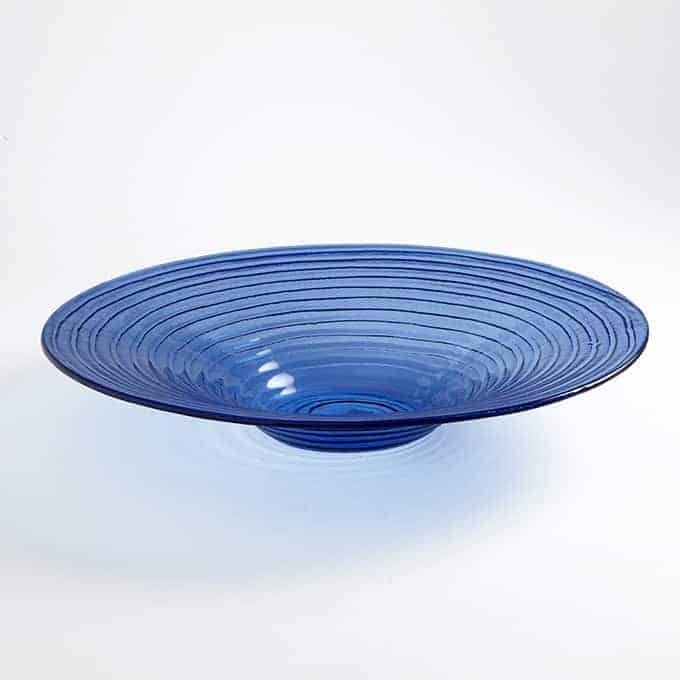 American Metalcraft Glass Bowl, Blue - 128 oz. 4 qt.