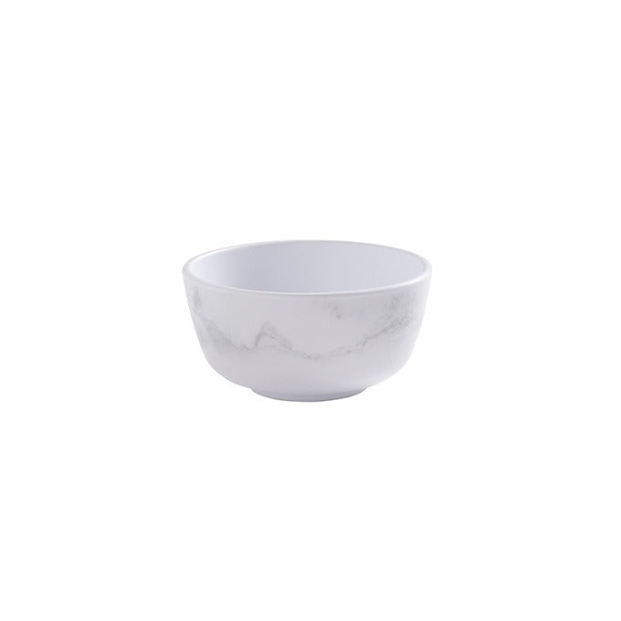 American Metalcraft Mix & Matte Melamine Bouillon Cup, 10 oz. - White / Faux Marble Matte