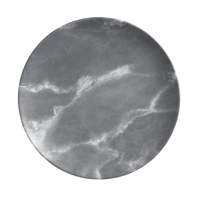 American Metalcraft Mix & Matte Black Melamine Plate, 1" High - Gray / Faux Stone Matte