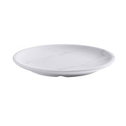 American Metalcraft Mix & Matte Black Melamine Plate, 6" Diameter - White / Faux Stone