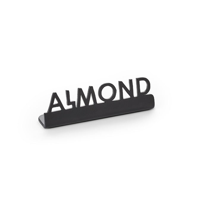 American Metalcraft Stainless Steel Sign, 5/8" Wide, Black, 12/Case - 2 1/2" "Almond"
