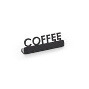 American Metalcraft Stainless Steel Sign, 5/8" Wide, Black, 12/Case - 2 1/8" "Coffee"