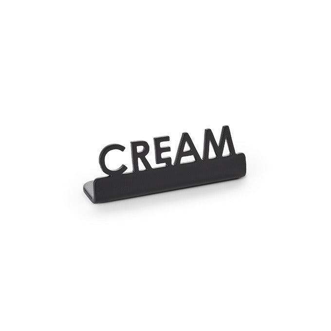 American Metalcraft Stainless Steel Sign, 5/8" Wide, Black, 12/Case - 2 1/8" "Cream"