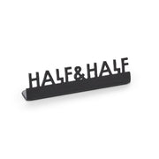 American Metalcraft Stainless Steel Sign, 5/8" Wide, Black, 12/Case - 3" "Half & Half"