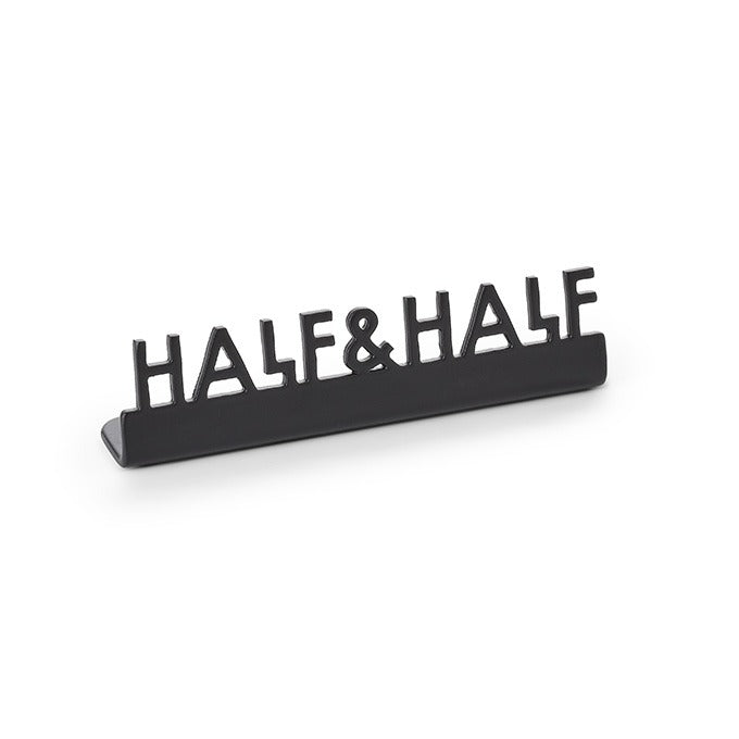 American Metalcraft Stainless Steel Sign, 5/8" Wide, Black, 12/Case - 3" "Half & Half"