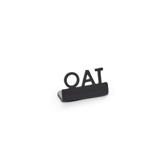 American Metalcraft Stainless Steel Sign, 5/8" Wide, Black, 12/Case - 1 1/4" "Oat"