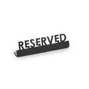 American Metalcraft Stainless Steel Sign, 5/8" Wide, Black, 12/Case - 2 "Reserved"