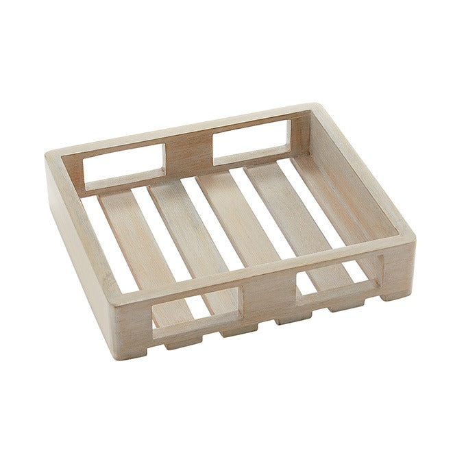 American Metalcraft Hampton Mango Wood Crate, 2 1/2" High, Beige - 11 5/8"