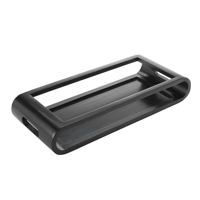 American Metalcraft Wood Serving Tray, 9 3/8" x 21 3/4", 4/Case - Black