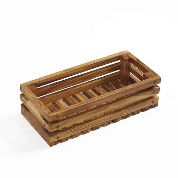 American Metalcraft Wood Bread Crate, 2 3/8" High, Brown - 8 1/2"