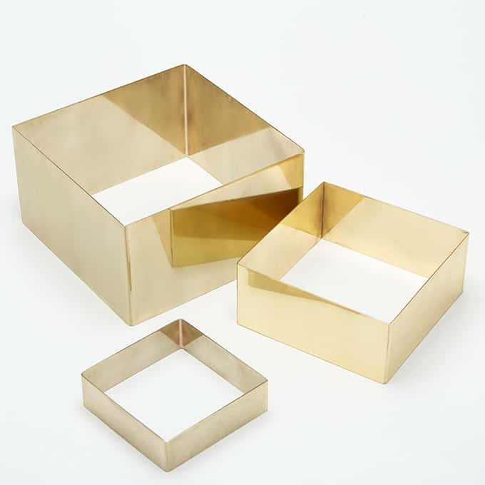 American Metalcraft Stainless Steel Riser Set, 1 1/2 - 5" High, Gold - Square