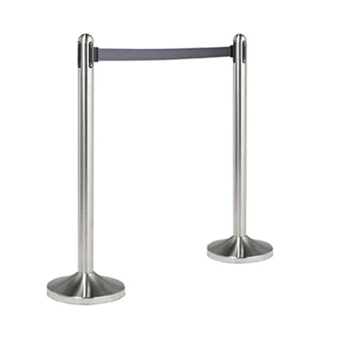 American Metalcraft Crowd Control Stanchion, 84" Long, Silver - Gray