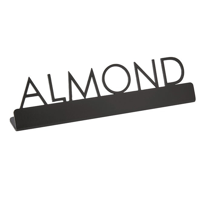 American Metalcraft Stainless Steel Sign, 3/4" Wide, Black - 5" 1/4" Stainless Steel "Almond"